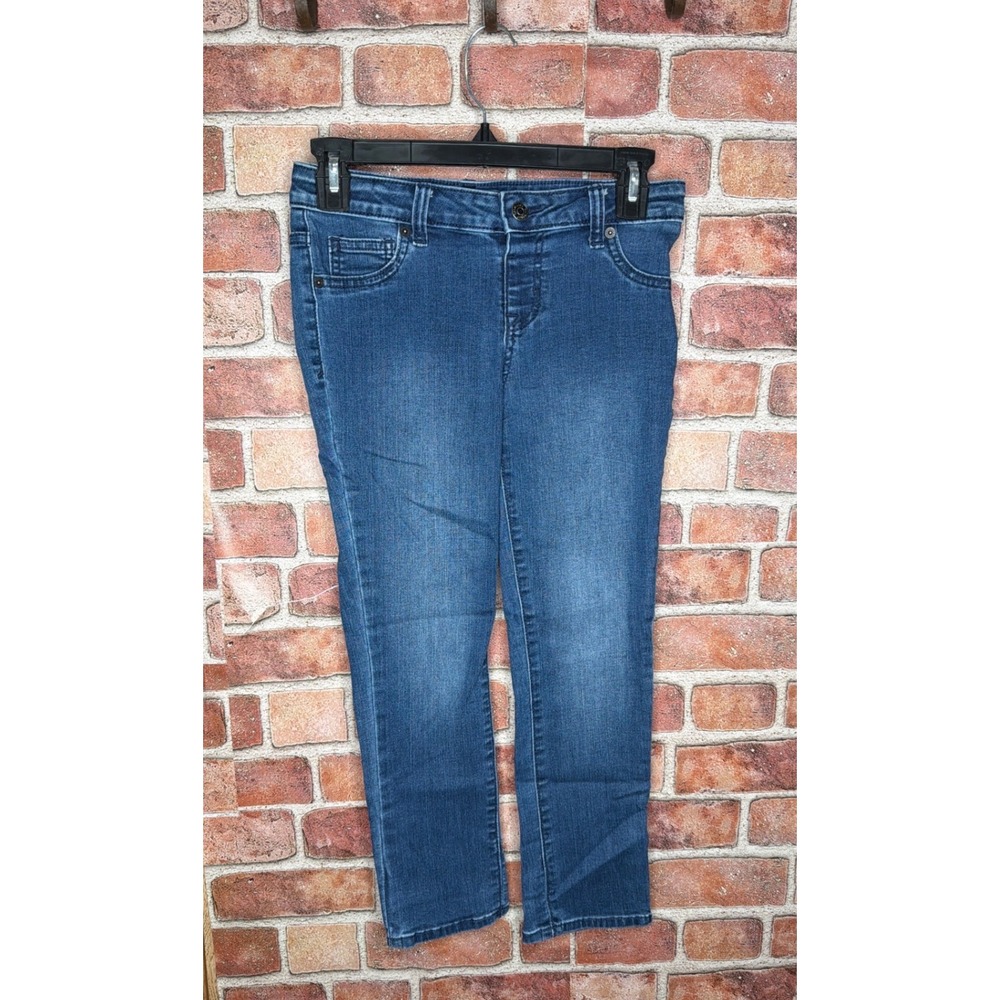 Cat & Jack Girls Super Skinny Crop Jeans Size 12 Medium Wash Super Stretch Denim